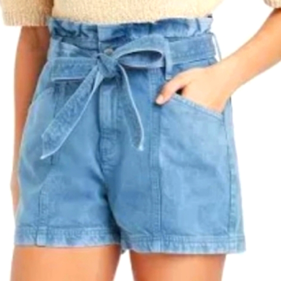Universal Thread Pants - NEW! UNIVERSAL THREAD Women's High Waisted Paper Bag Blue Denim Jean Shorts 2/26